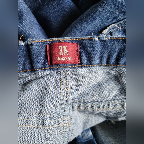 VTG Wrangler Custom Distressed Baggy Relaxed Straight Cowboy Cut Jeans 40x36 - Picture 3 of 7